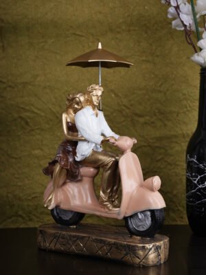 Valentine Special Love Couple on Scooter Home Decor Statue