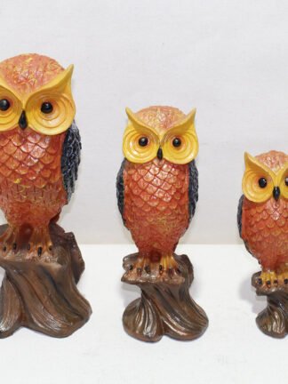 Owl showpiece tree design owl family statue set for home decor office and gift purpose