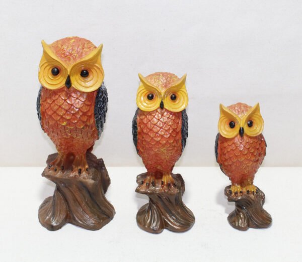 Owl showpiece tree design owl family statue set for home decor office and gift purpose
