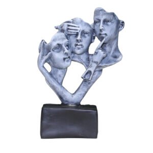 Grey Decorative Sculpture for Office Table