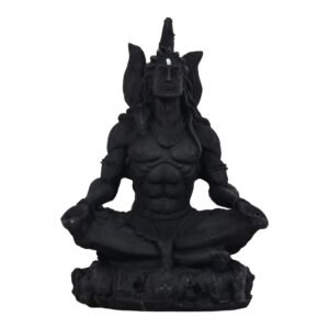 Adiyogi Shiva Mini Statue | Black Meditating Shiv Ji Idol for Car & Home