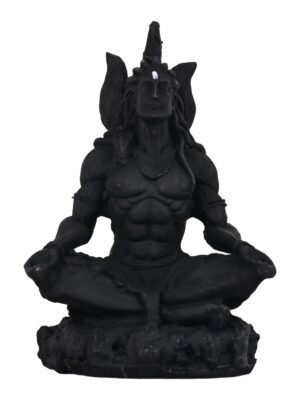 Adiyogi Shiva Mini Statue | Black Meditating Shiv Ji Idol for Car & Home