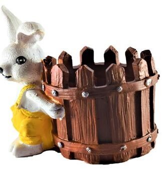 Adorable Bunny Basket Planter with Flower Seeds Combo | Decorative Rabbit Pot for Home & Kids Room
