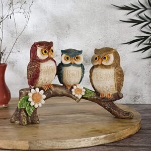 Artistic Owl Family Decorative Set | 3-Piece Owl Home Décor Collection