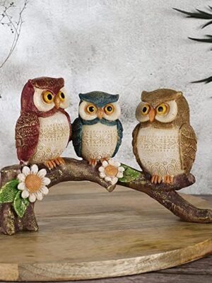 Artistic Owl Family Decorative Set | 3-Piece Owl Home Decor Collection