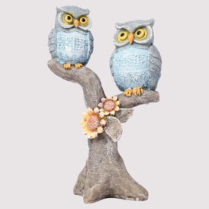 Owl Pair Sitting on Statue | Decorative Home Showpiece