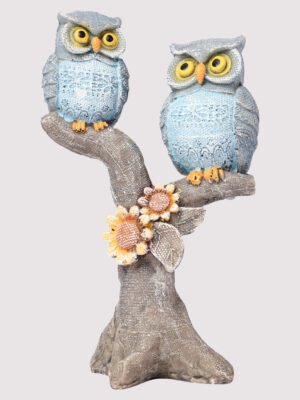 Owl Pair Sitting on Statue | Decorative Home Showpiece
