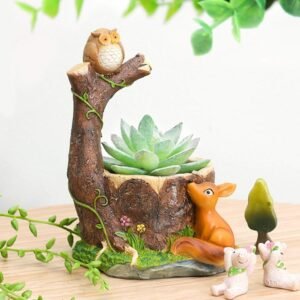 Decorative Owl on Tree Showpiece | Garden & Home Décor Owl Planter