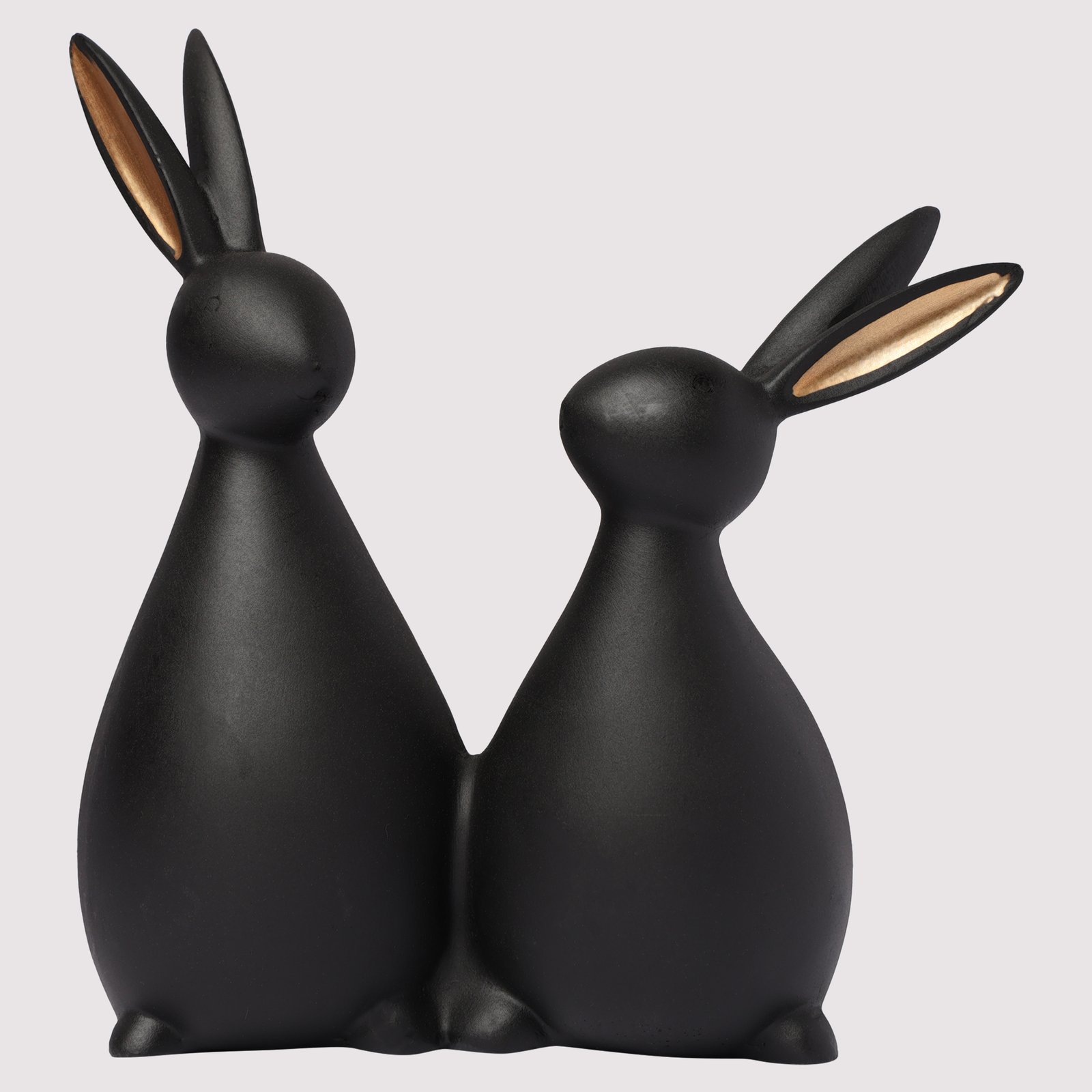 Matte-Black-Resin-Rabbit-Couple-Home-Decor-Statue