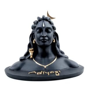 Black polyresin Adiyogi Shiva statue by Rinsely, decorative idol for home temple