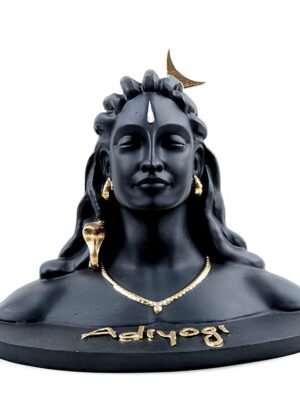 Black polyresin Adiyogi Shiva statue by Rinsely, decorative idol for home temple