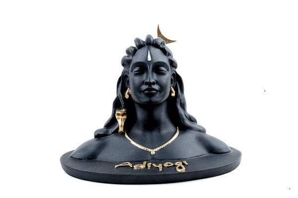 Black polyresin Adiyogi Shiva statue by Rinsely, decorative idol for home temple