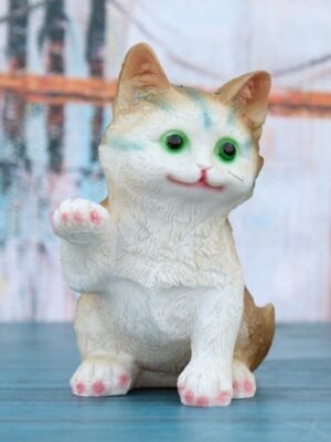 Little brown cat figurine resin home decor showpiece