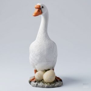 Garden egg duck resin statue front view home office desk decoration