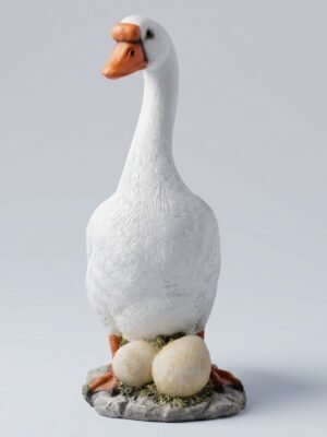 Garden egg duck resin statue front view home office desk decoration