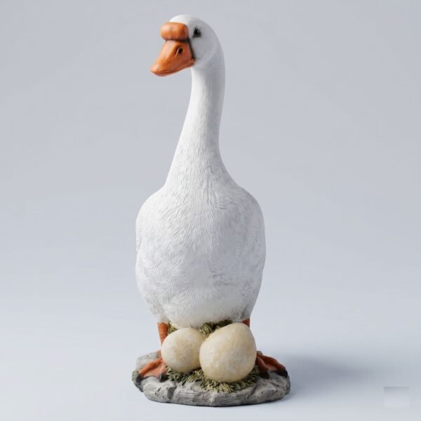 Garden egg duck resin statue front view home office desk decoration
