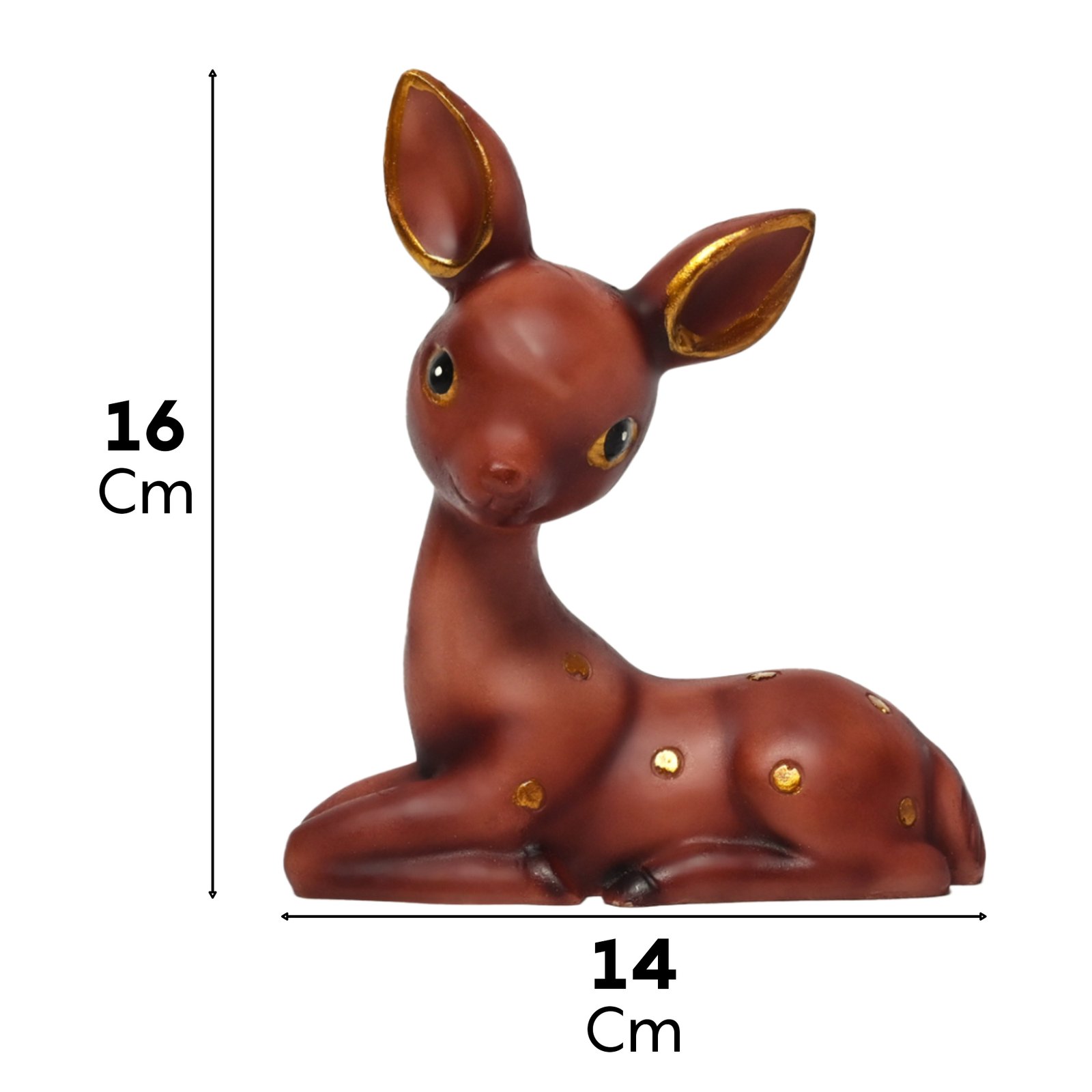 28cm height baby deer couple figurine dimensions and scale for home decor.