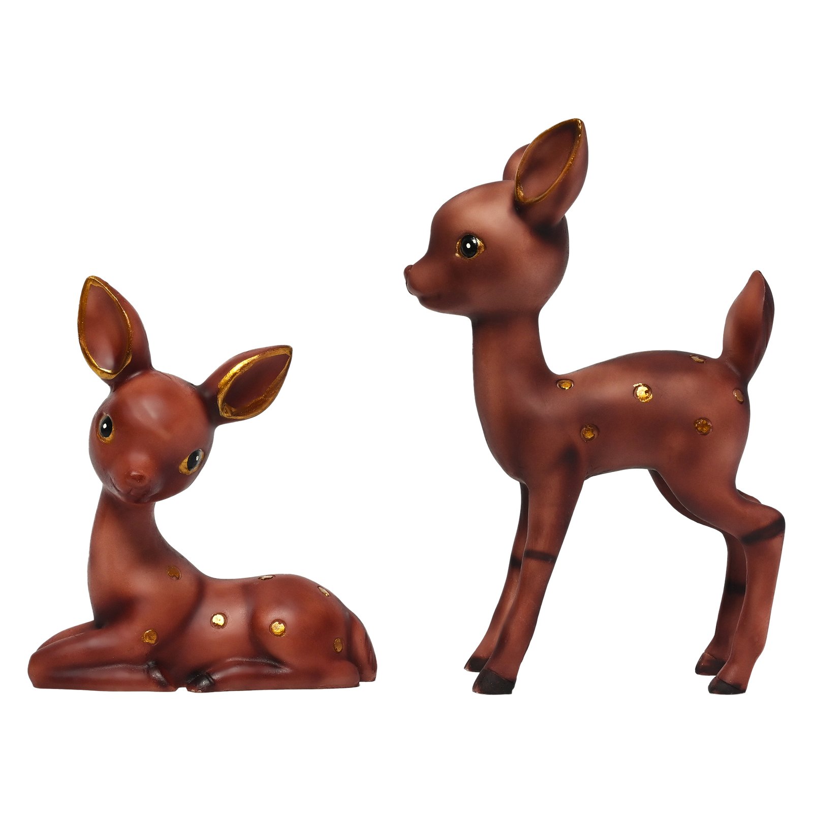 Animal Figurines Resin | Adorable Baby Deer Couple for Indoor Decoration & Room Decor - Image 2