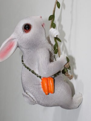 Climbing Bunny Statue for Garden Decor – Cute Bunny Rope Sculpture