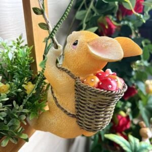 climbing rabbit resin figurine front view tree hugger miniature hanging decor