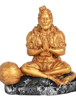Shri Hanuman Idol for Home in premium gold finish for good luck and success.