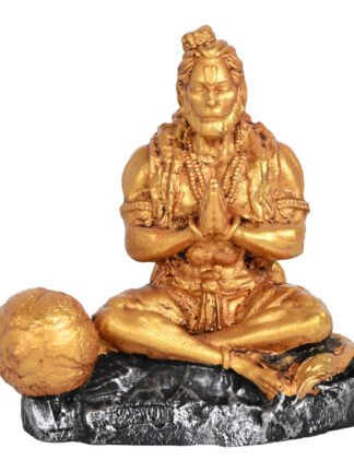 Shri Hanuman Idol for Home in premium gold finish for good luck and success.