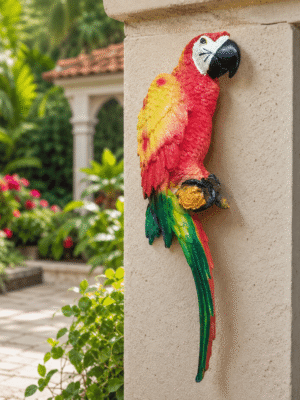 Macaw Parrot Statue for Home front view wall decor