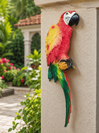 Macaw Parrot Statue for Home front view wall decor