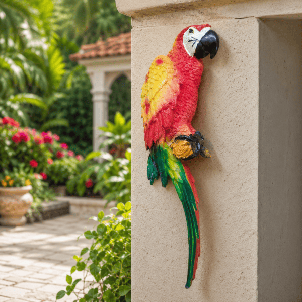 Macaw Parrot Statue for Home front view wall decor