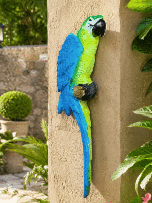 Colorful Macaw Parrot Statue for Home wall decor front view