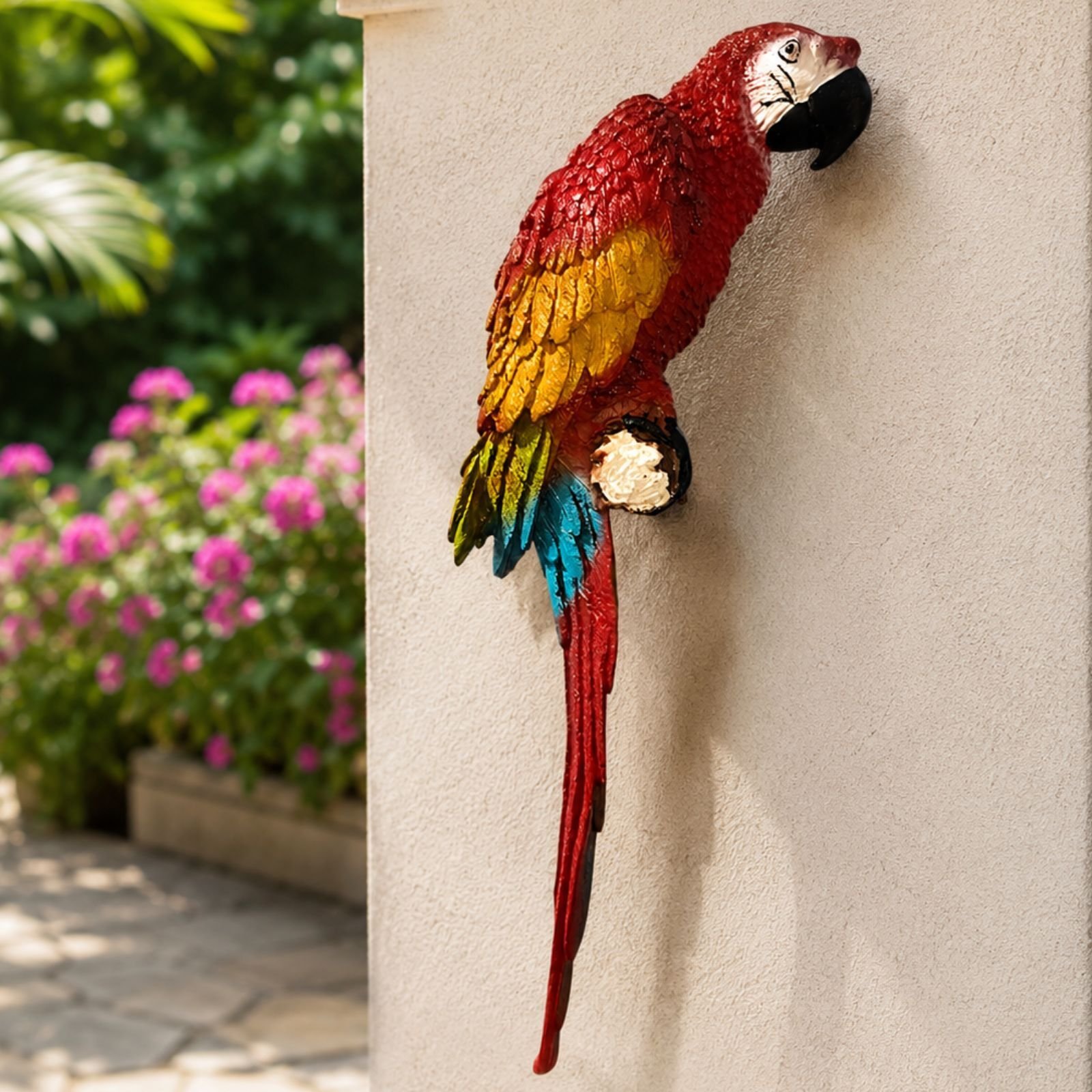 Macaw Parrot Wall Mounting Decor Statue for Home | Resin Bird Wall Hanging Decorative Showpiece - Image 2