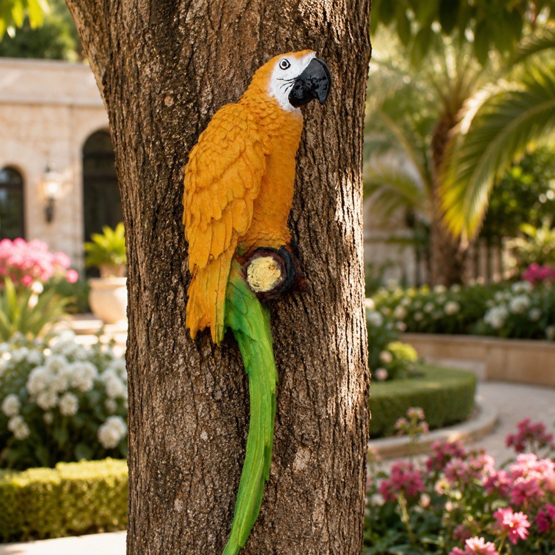 Tropical Scarlet Macaw Wall Sculpture & Parrot Figurine - Image 4