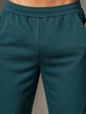 Men Stretch Green Track Pants with Side Pockets – Comfortable Everyday Lowers | Voniva Fashion