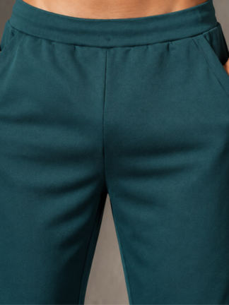 Men Stretch Green Track Pants with Side Pockets – Comfortable Everyday Lowers | Voniva Fashion
