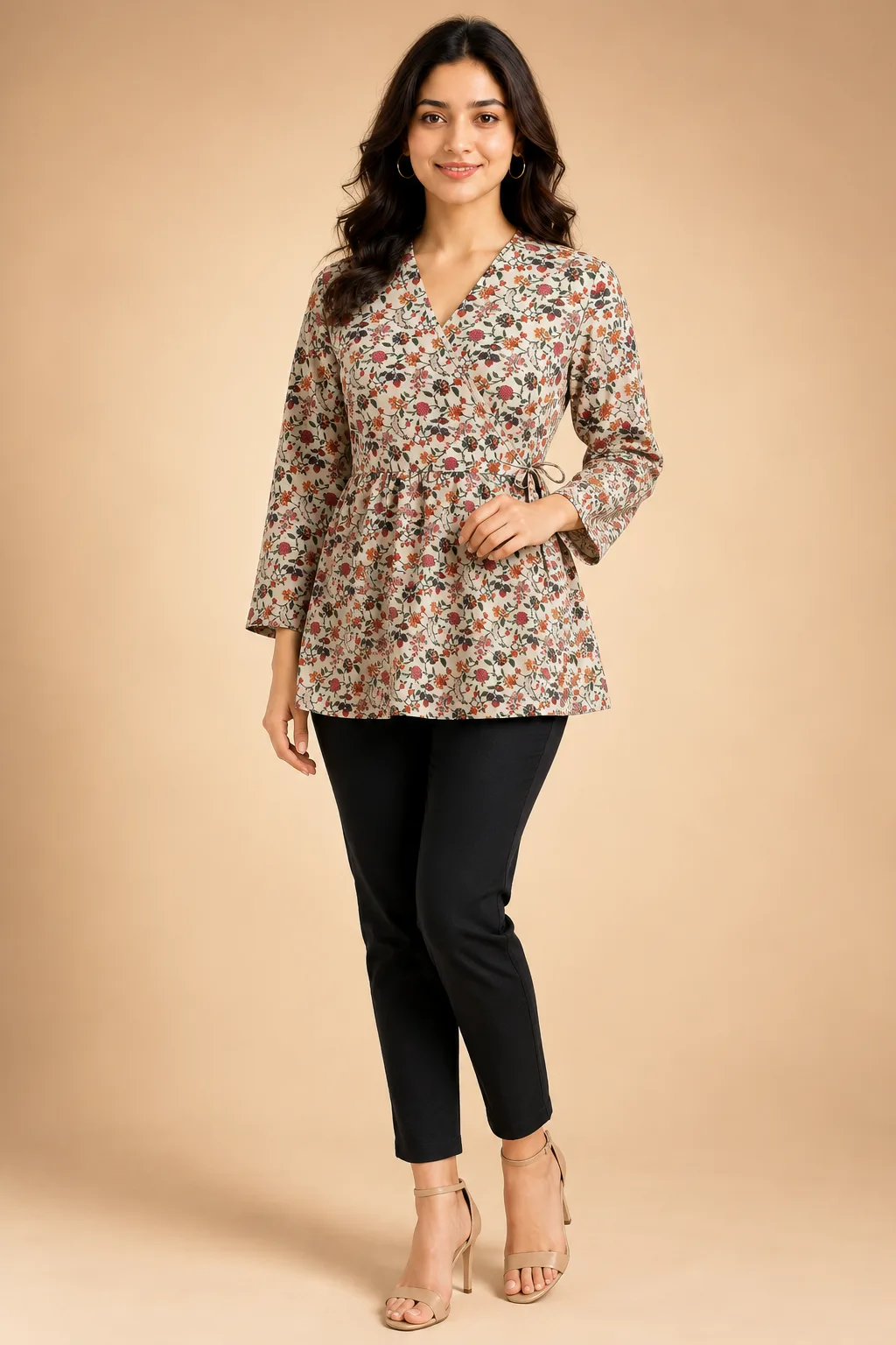 Voniva Fashion Women Cream Floral Printed