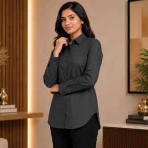 Women Slim Fit Linen Blend Shirt with Soft Linen Blend Fabric for Casual and Office Wear by Voniva Fashion