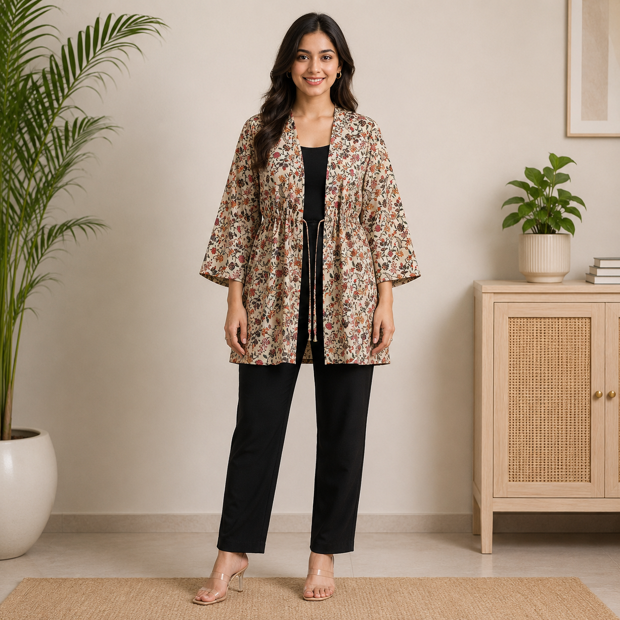 Women Floral Printed Wrap Style Kurti - Image 6
