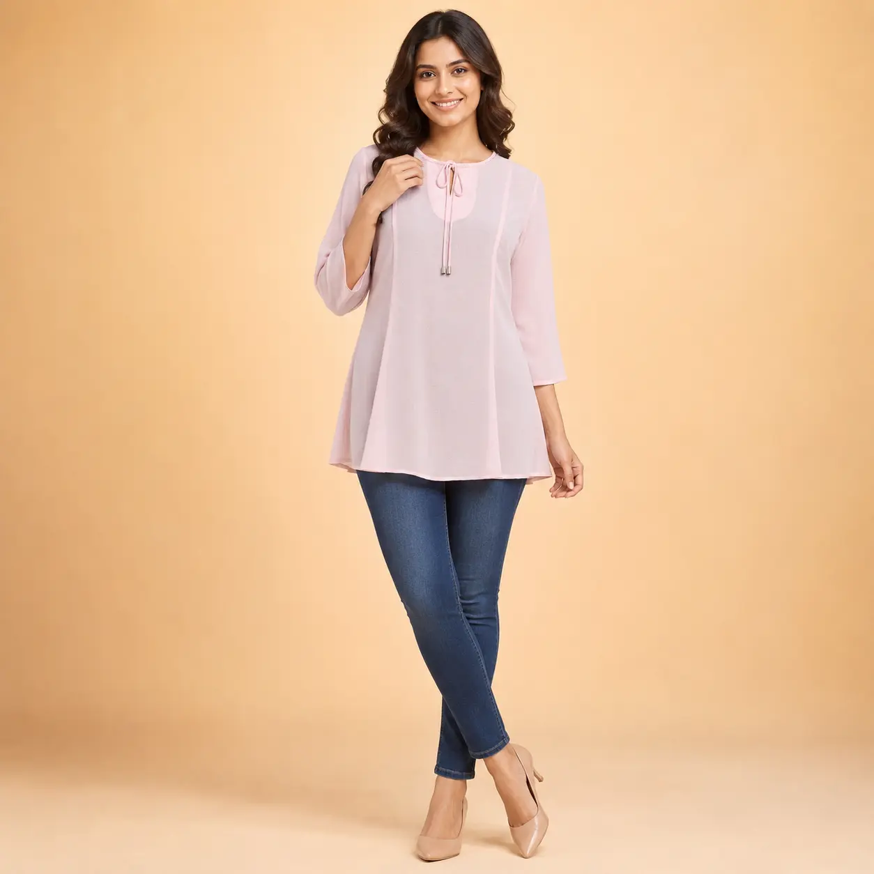 Women Light Pink Tunic Top - Image 4